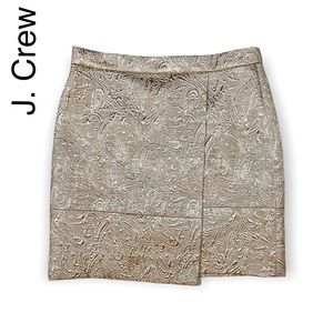 J. Crew Origami Mini Skirt in Gold Champagne Matelasse Size 00